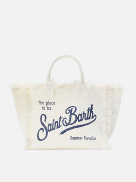 Bolso Colette de lino de color liso blanco 