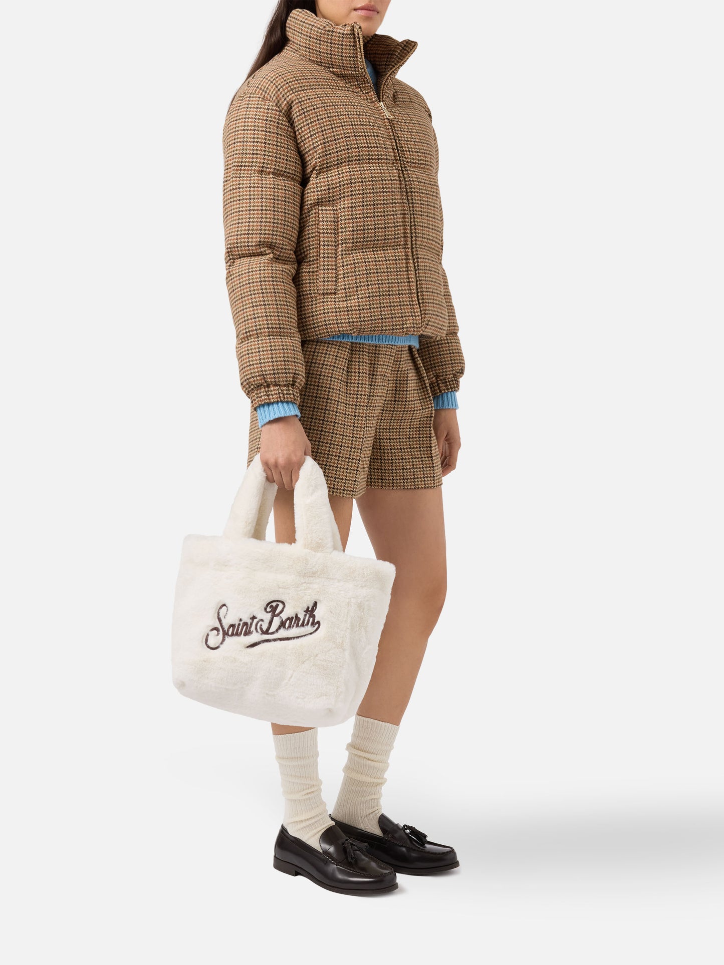 Colette Soft Handtasche aus weißem Kunstpelz