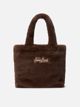 Colette Soft Handbag in brown faux fur