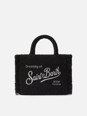 Colette Tweed Handbag in black wool blend