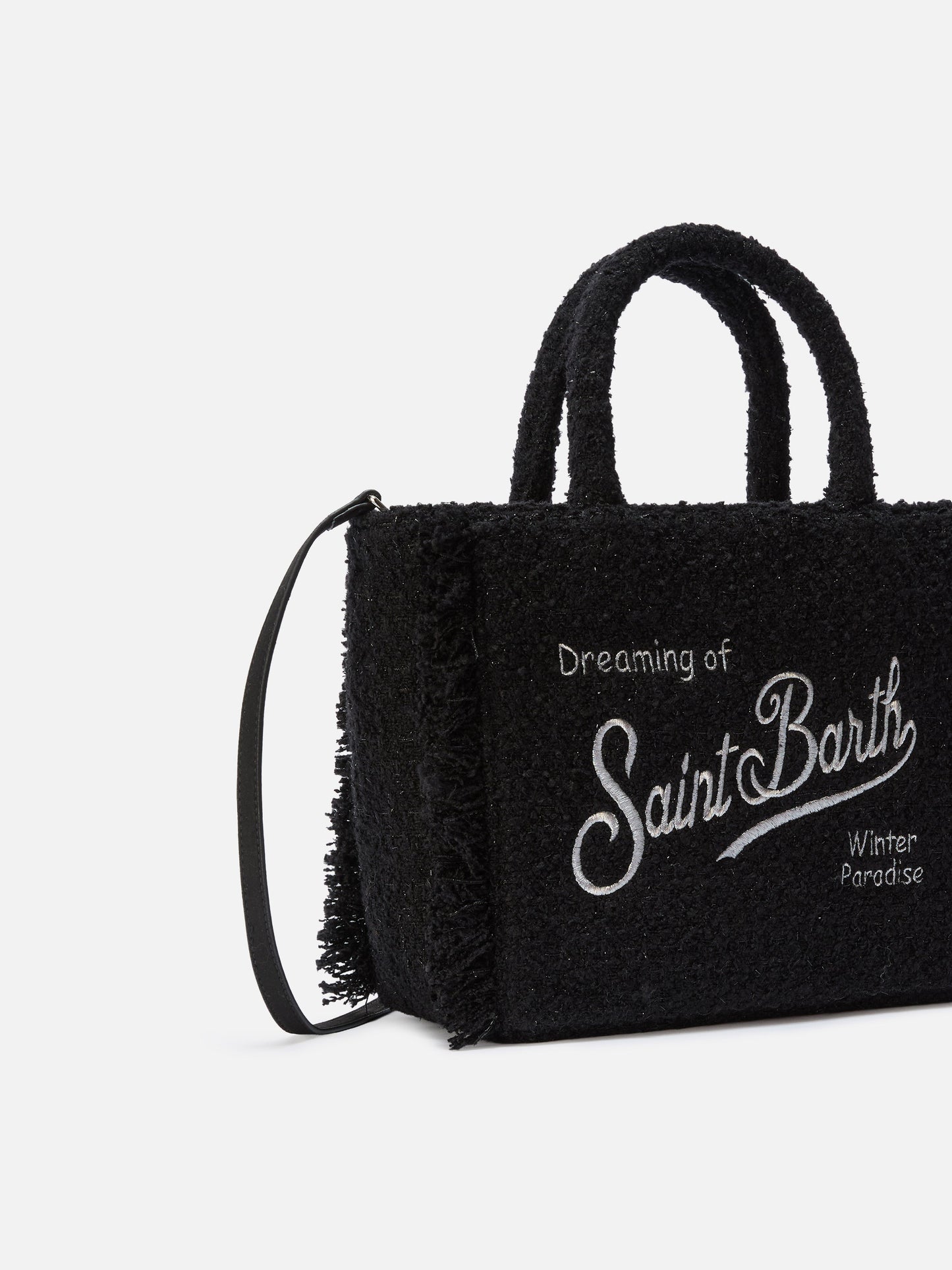 Colette Tweed Handbag in black wool blend