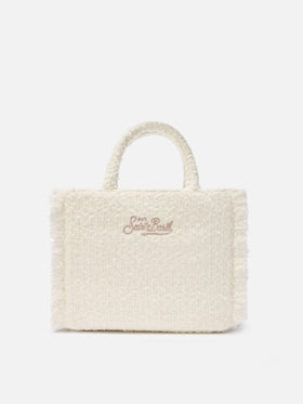 Borsa a mano Colette Tweed in misto lana bianca