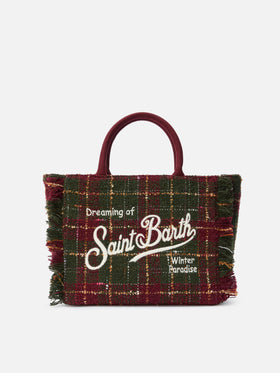 Colette Tweed Handbag in bordeaux check wool blend