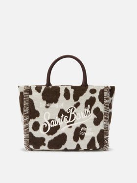 Colette Felt Handbag in cow-print wool blend