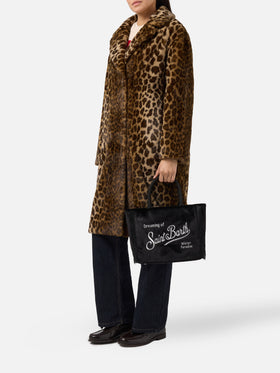 Borsa a mano Colette Velvet in velluto nero