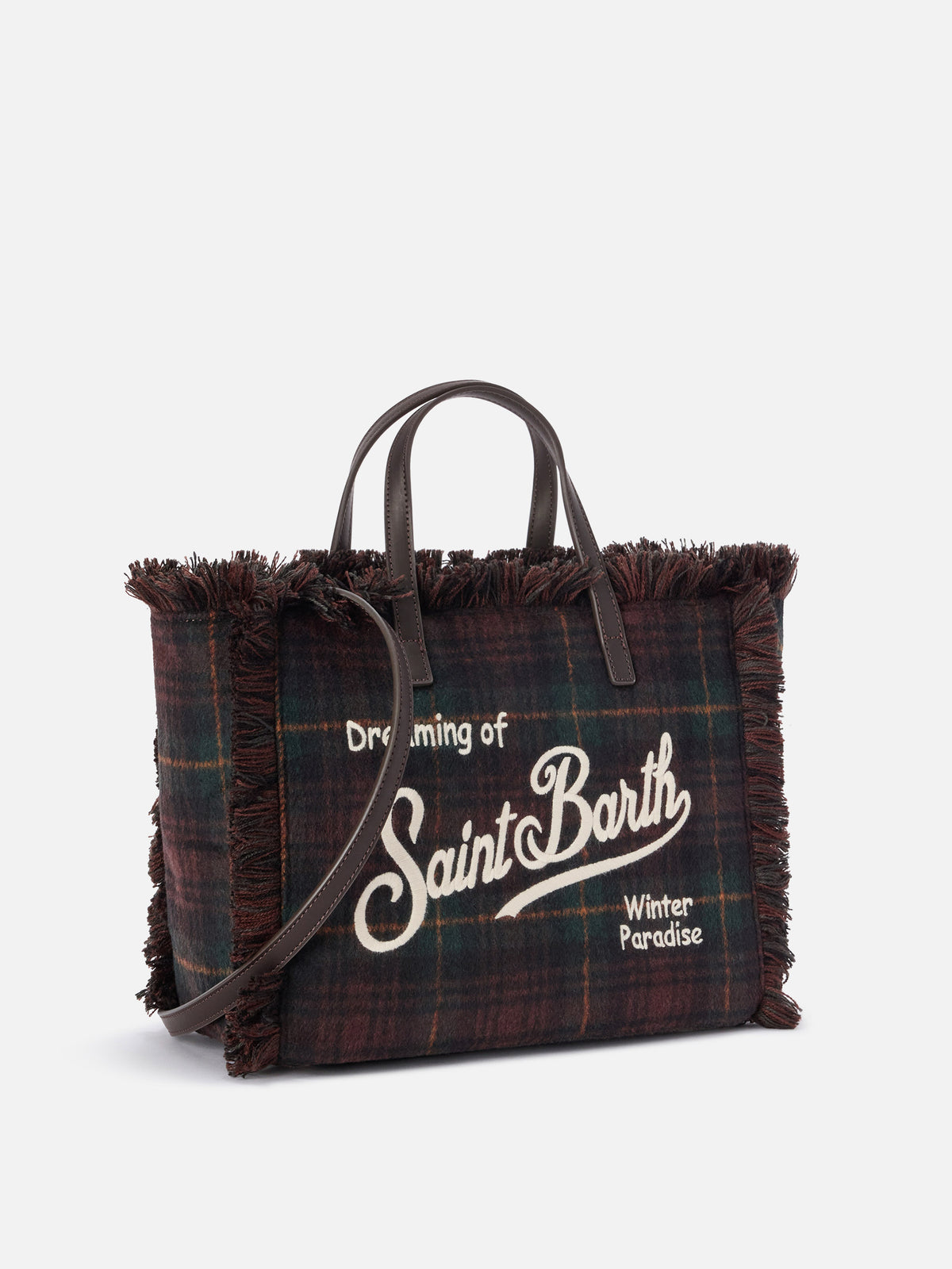 Colette wool bag with tartan pattern