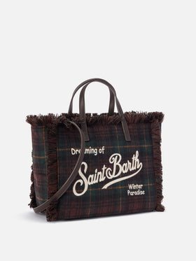Colette wool bag with tartan pattern