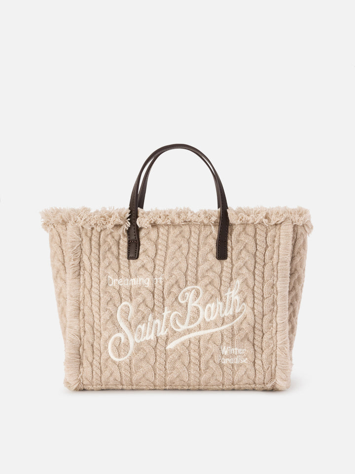 Borsa Colette beige con lavorazione a trecce