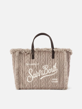 Graue Colette Tasche mit Zopfmuster-Design 