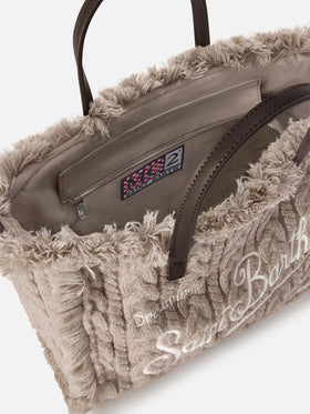 Graue Colette Tasche mit Zopfmuster-Design 