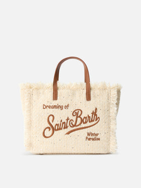 Beige Colette bag with sequins and logo embroidery