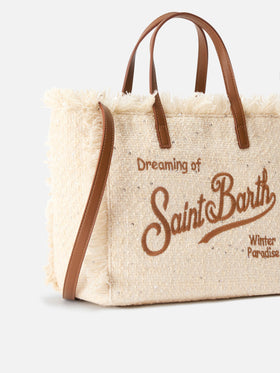 Beige Colette bag with sequins and logo embroidery