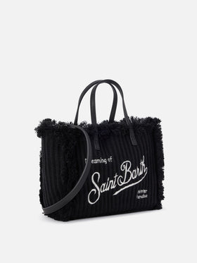 Black Colette bag with ribbed knit design