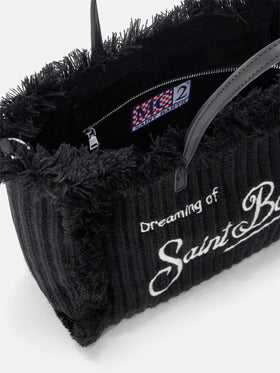 Black Colette bag with ribbed knit design