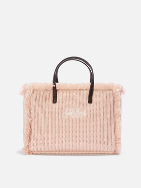 Beige Colette bag with ribbed knit design