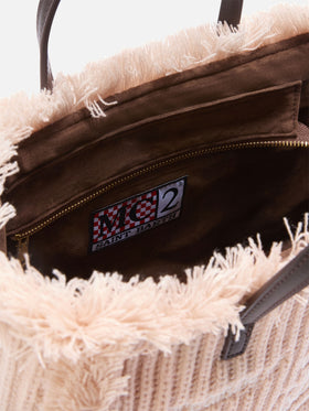 Beige Colette bag with ribbed knit design