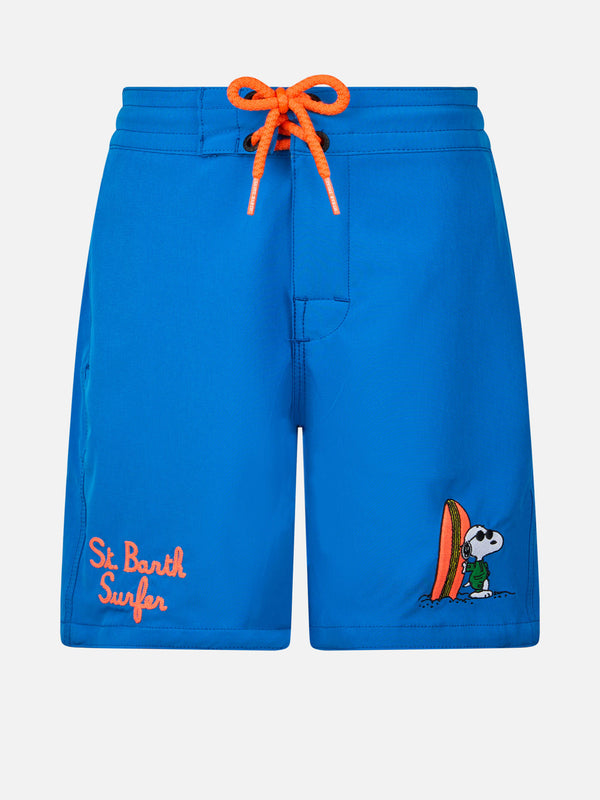 Boy Comfort Surf Jr swim shorts with Snoopy placed print