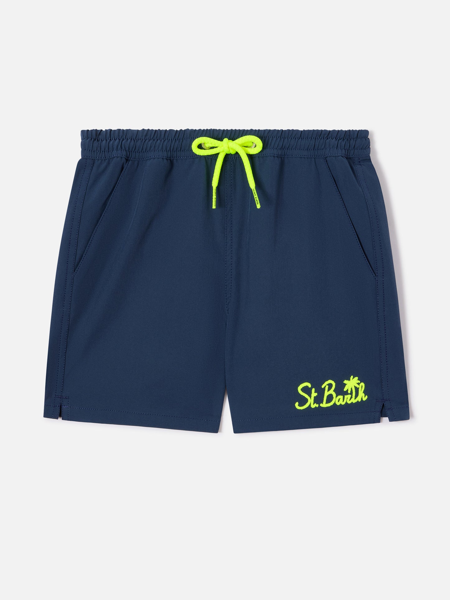 Boy comfort navy blue swim shorts