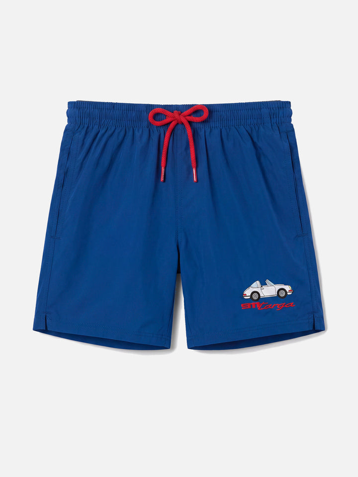 Bañador corto Comfort con bordado de la silueta Porsche | PORSCHE SPECIAL EDITION 