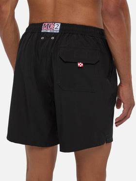 Costume mare Comfort nero con ricamo St. Barth