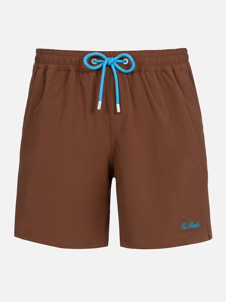 Brown classic stretch Comfort swim shorts