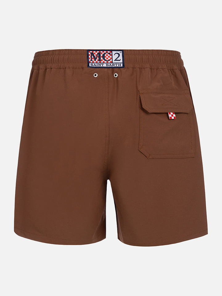 Brown classic stretch Comfort swim shorts
