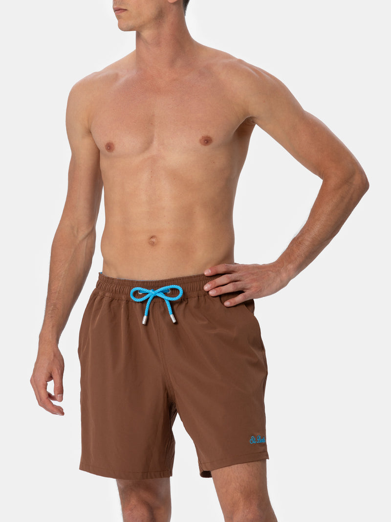 Braune Comfort-Badeshorts für Herren