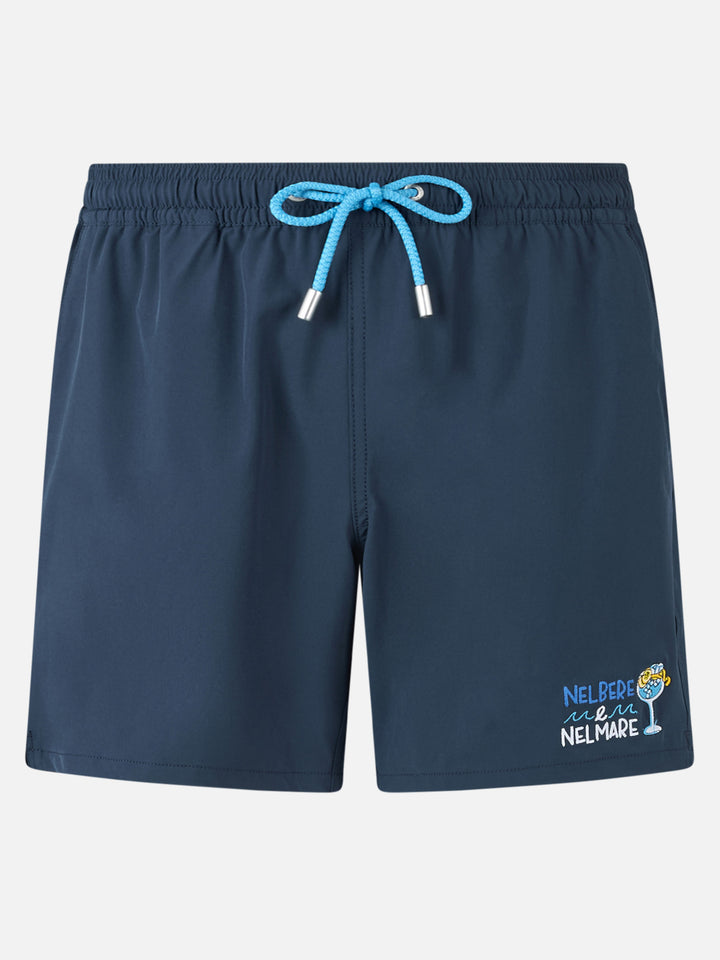 Man Comfort Badeshorts mit „Nel bere e nel mare“-Stickerei | INSULTI LUMINOSI SONDEREDITION