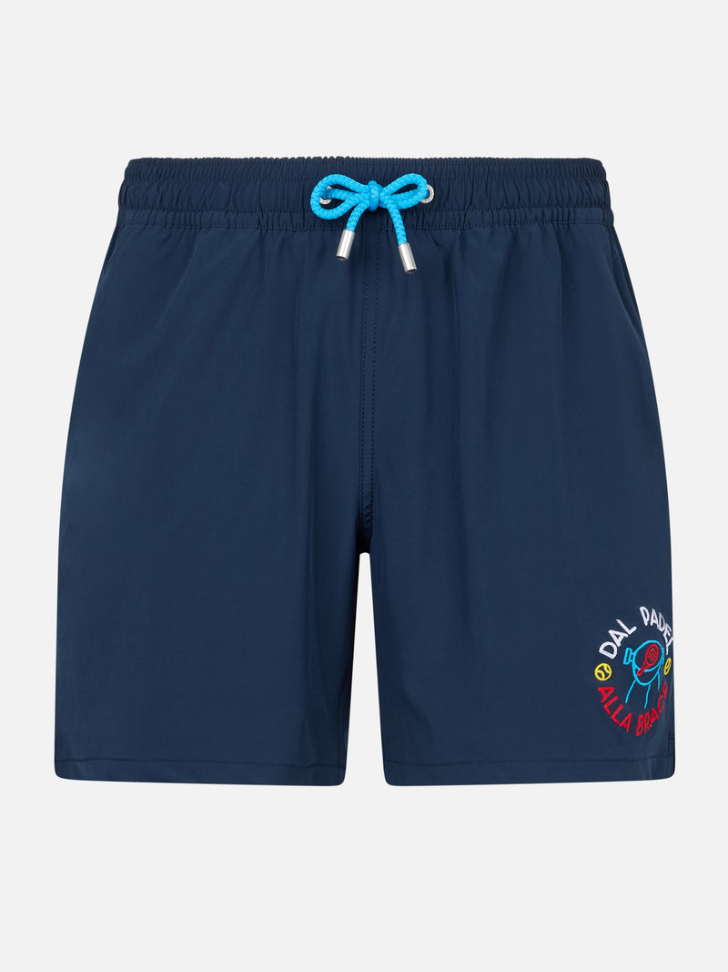 Man Comfort swim shorts with Dal Padel alla Brace embroidery | INSULTI LUMINOSI SPECIAL EDITION