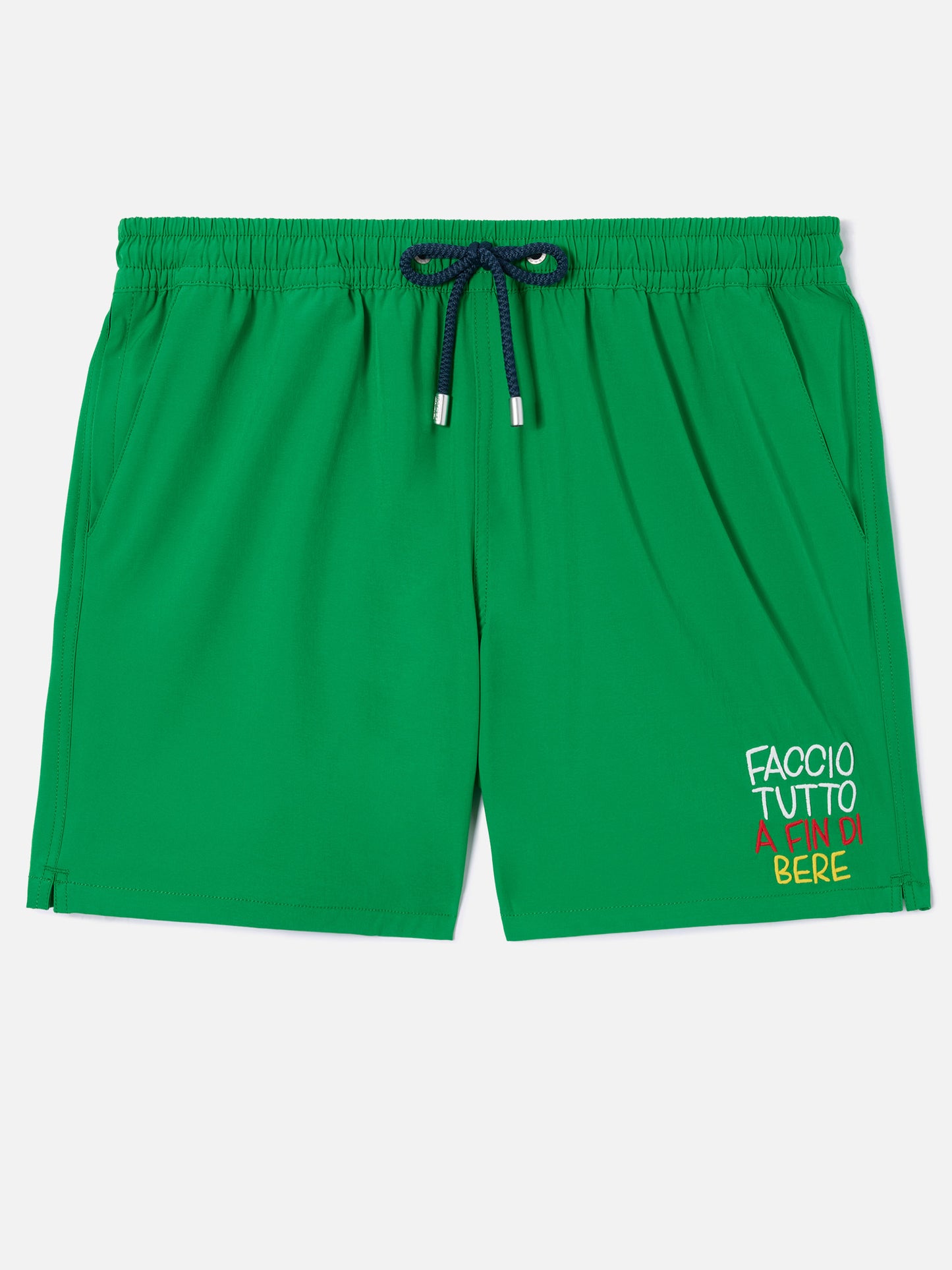 Costume mare Comfort verde con ricamo Faccio tutto a fin di bere