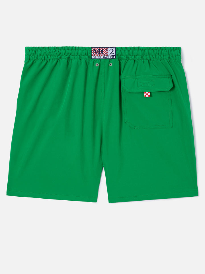 Costume mare Comfort verde con ricamo Faccio tutto a fin di bere