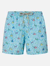 Man Comfort Light Badeshorts mit Krabben-Print