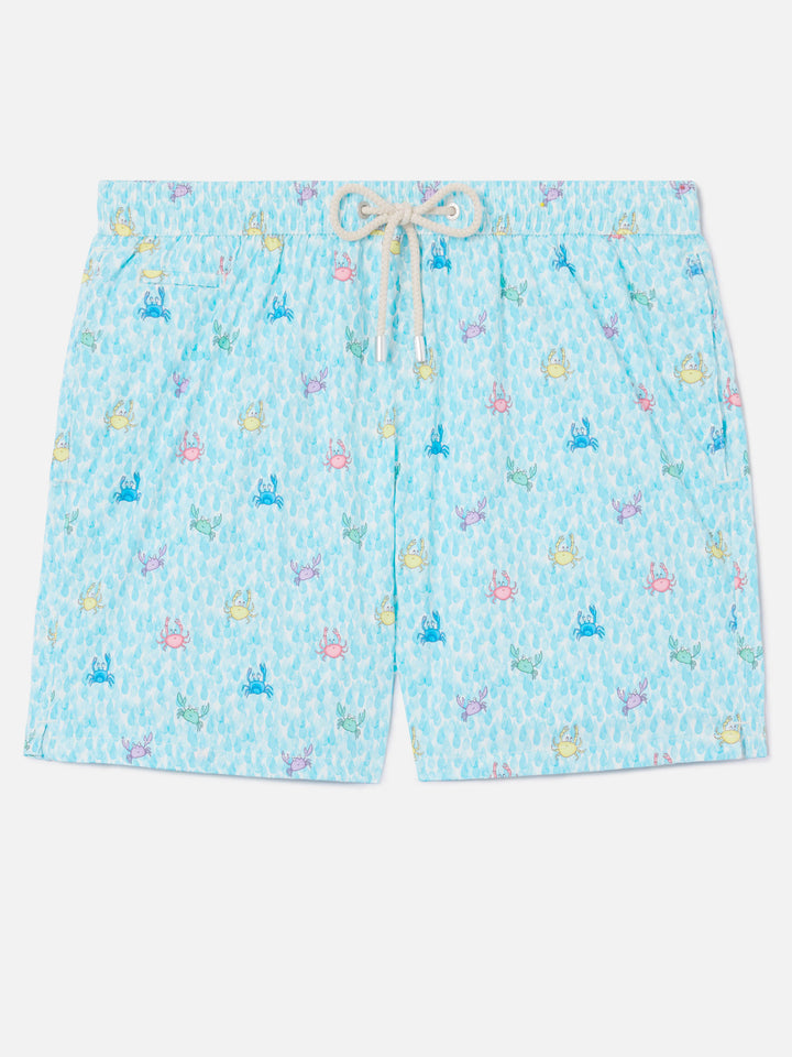 Comfort Light klassische Stretch-Badeshorts mit Krabben-Print 