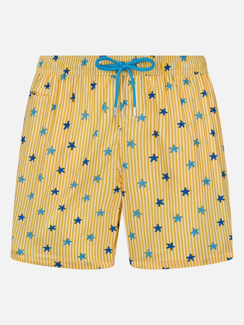 Man Comfort Light Badeshorts mit Seestern-Print