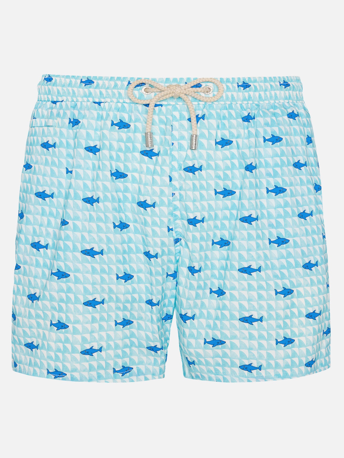 Comfort Light swim shorts with fin shark print
