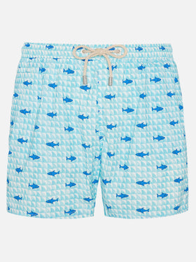 Comfort Light swim shorts with fin shark print