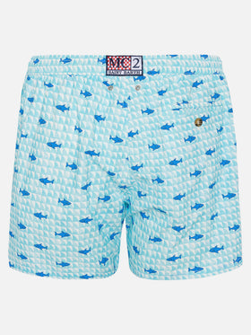 Comfort Light swim shorts with fin shark print