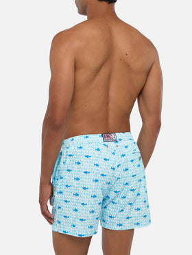 Comfort Light swim shorts with fin shark print