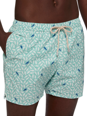 Badeshorts Comfort Light mit Seepferdchen-Print
