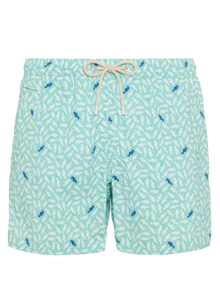 Comfort Light swim shorts with sea horse print - MC2 Saint Barth
