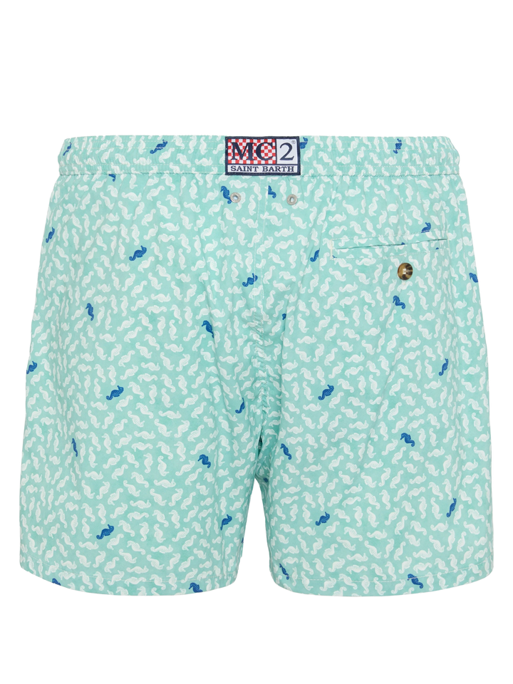 Comfort Light swim shorts with sea horse print - MC2 Saint Barth