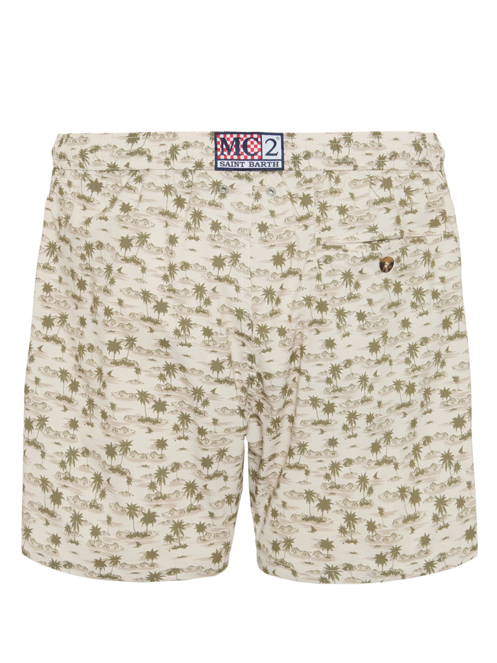 Comfort Light swim shorts with beach print - MC2 Saint Barth