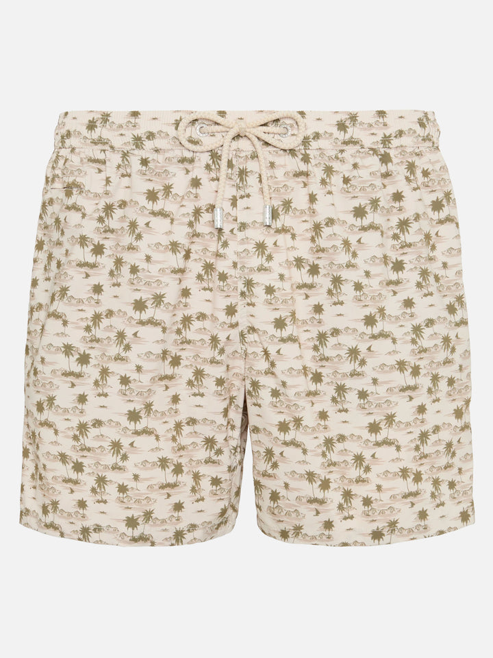 Comfort Light swim shorts with beach print