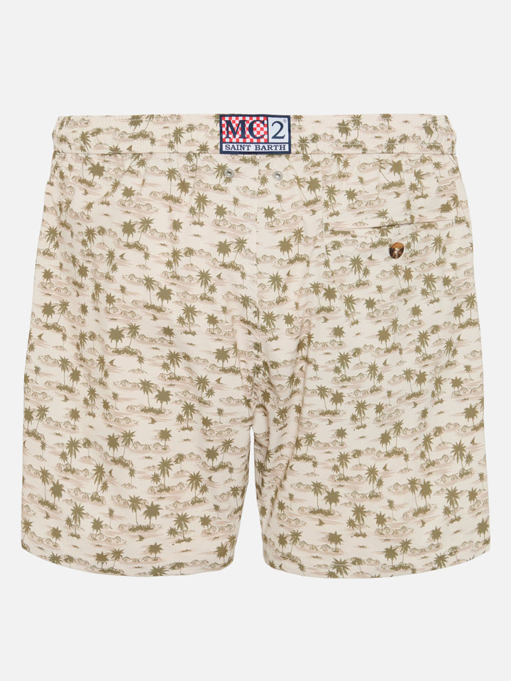 Comfort Light swim shorts with beach print