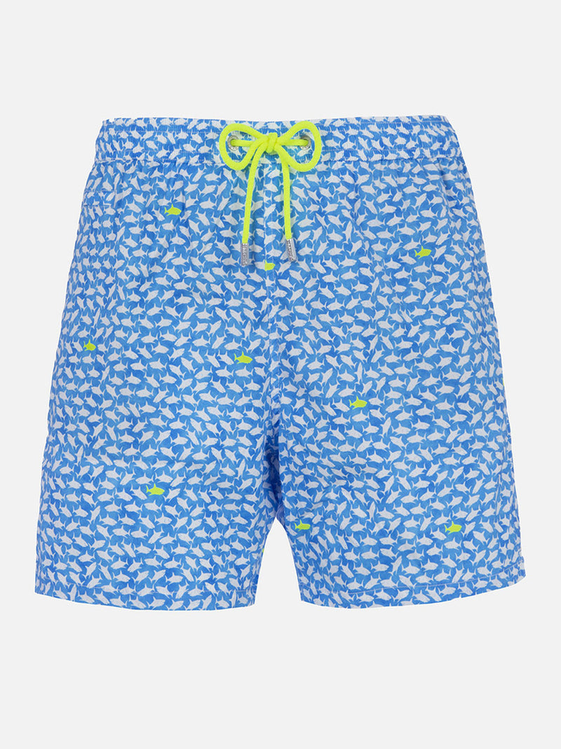 Comfort Light classic stretch swim shorts with sharks print – MC2