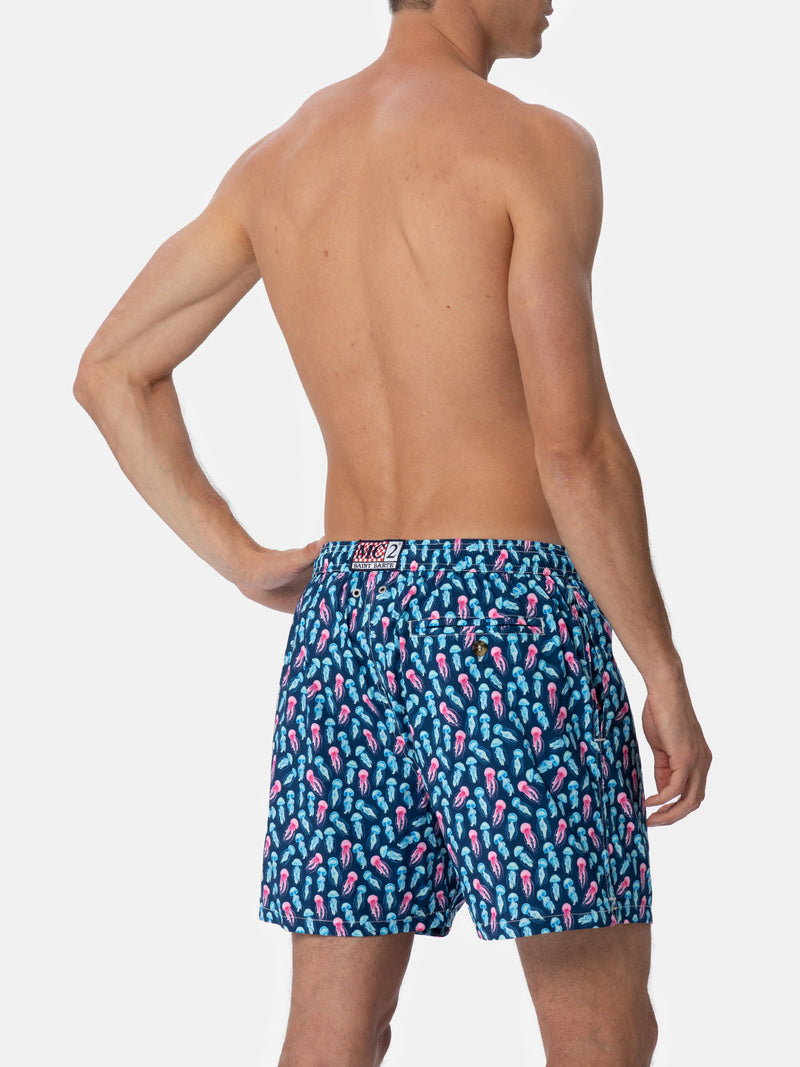 Man Comfort Light swim shorts with jellyfishes print