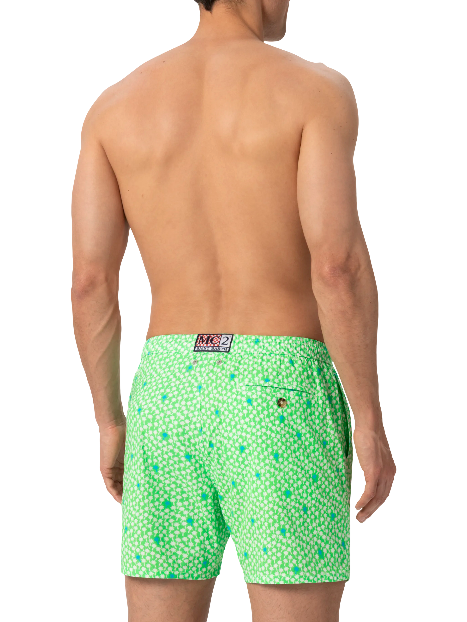 Comfort Light swim shorts with palm print - MC2 Saint Barth
