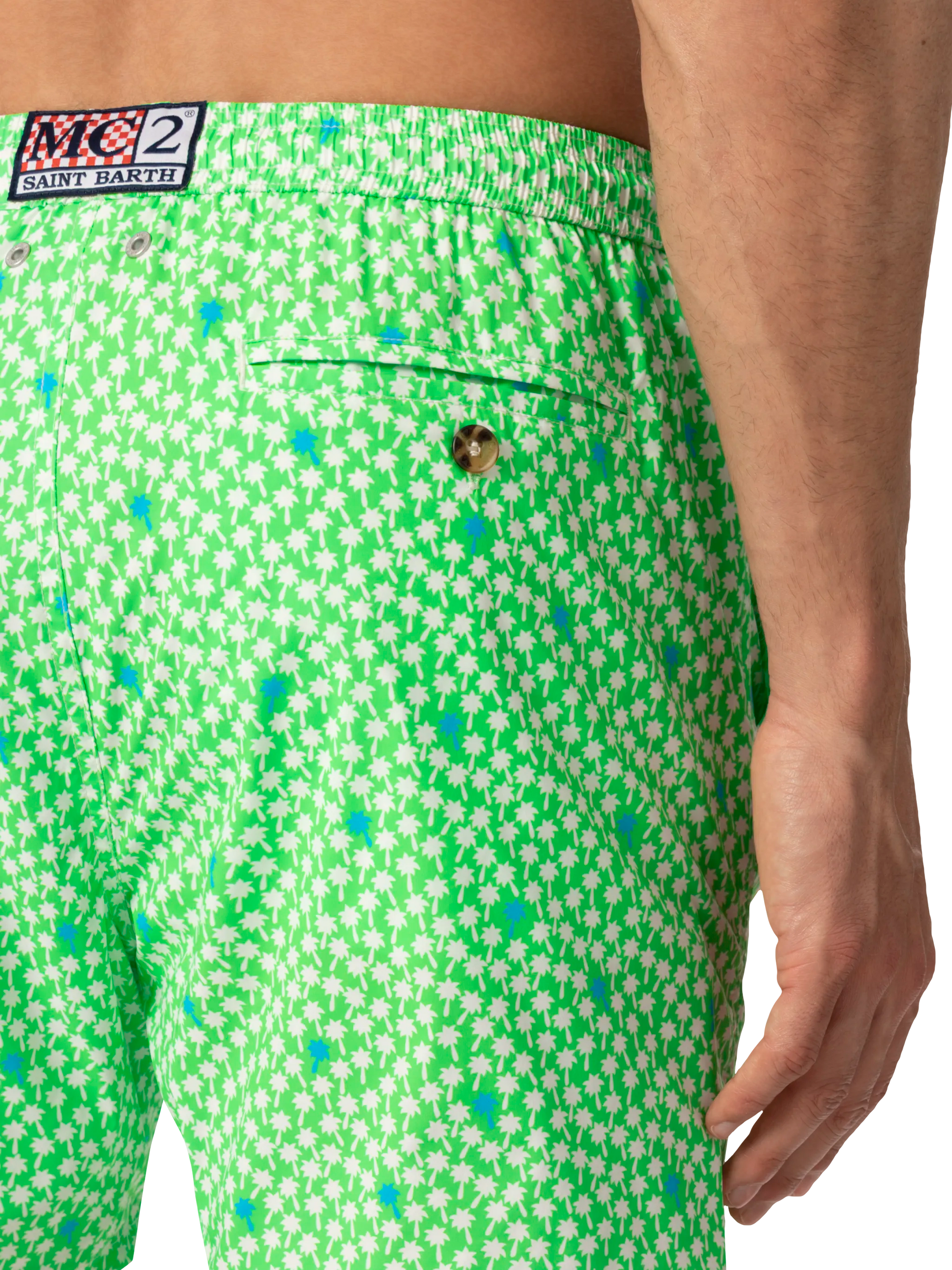 Comfort Light swim shorts with palm print - MC2 Saint Barth