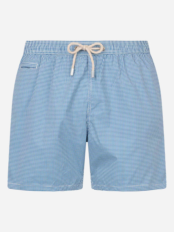 Man Comfort Light Badeshorts mit Gingham-Print