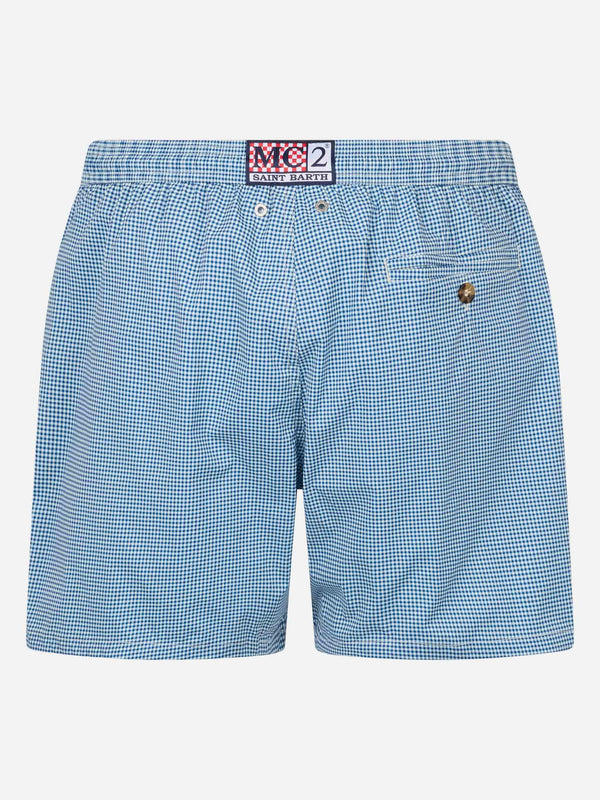 Man Comfort Light Badeshorts mit Gingham-Print